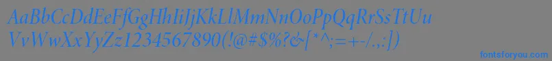 Шрифт MinionproMediumcnitdisp – синие шрифты на сером фоне