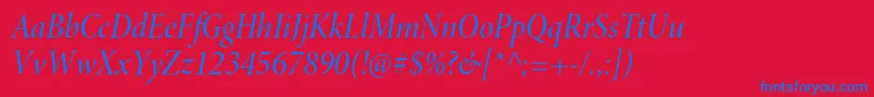 MinionproMediumcnitdisp Font – Blue Fonts on Red Background