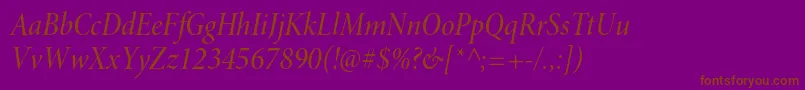 MinionproMediumcnitdisp Font – Brown Fonts on Purple Background