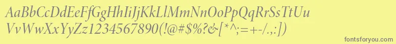 MinionproMediumcnitdisp-Schriftart – Graue Schriften auf gelbem Hintergrund