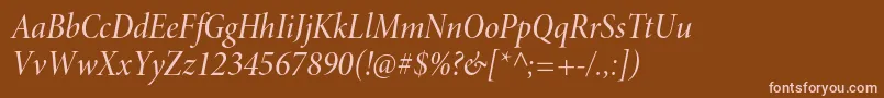 MinionproMediumcnitdisp Font – Pink Fonts on Brown Background