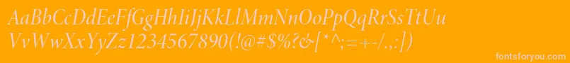 MinionproMediumcnitdisp Font – Pink Fonts on Orange Background