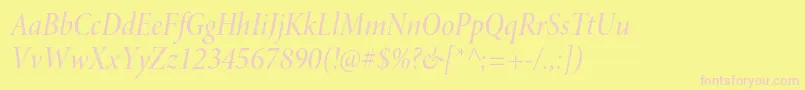 MinionproMediumcnitdisp Font – Pink Fonts on Yellow Background