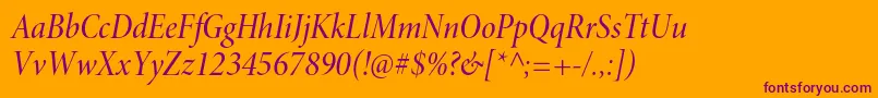 MinionproMediumcnitdisp Font – Purple Fonts on Orange Background