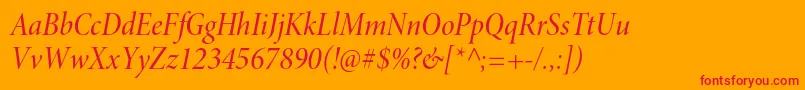 MinionproMediumcnitdisp Font – Red Fonts on Orange Background