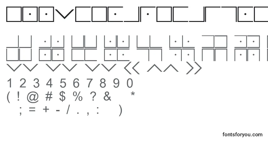 Schriftart IlluminatiMasonicCipher – Alphabet, Zahlen, spezielle Symbole