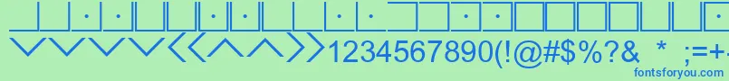 フォントIlluminatiMasonicCipher – 青い文字は緑の背景です。