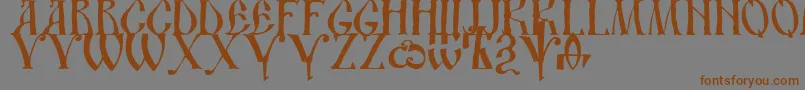 Czcionka Dsusth2 – brązowe czcionki na szarym tle
