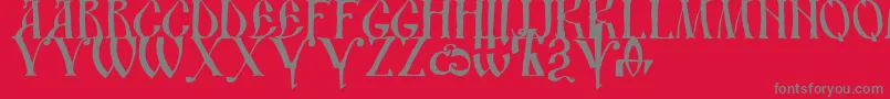 Dsusth2-Schriftart – Graue Schriften auf rotem Hintergrund