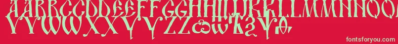 Dsusth2-Schriftart – Grüne Schriften auf rotem Hintergrund