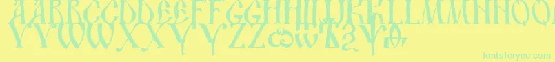 Fonte Dsusth2 – fontes verdes em um fundo amarelo