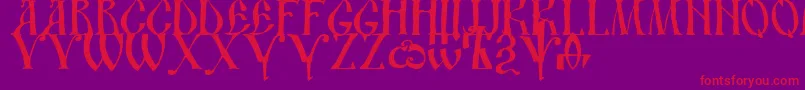 Czcionka Dsusth2 – czerwone czcionki na fioletowym tle