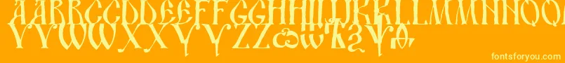 Czcionka Dsusth2 – żółte czcionki na pomarańczowym tle