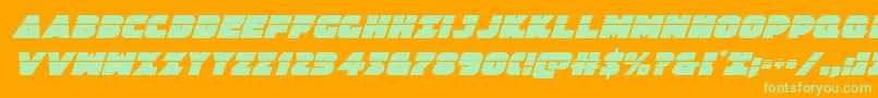 フォントJedisflaserital – オレンジの背景に緑のフォント