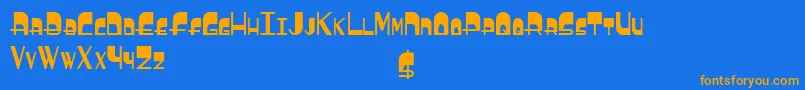 BoldyheadBold Font – Orange Fonts on Blue Background