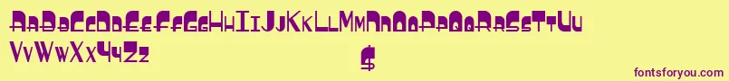 BoldyheadBold Font – Purple Fonts on Yellow Background