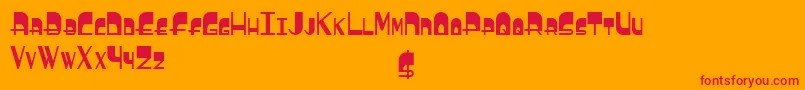 BoldyheadBold-Schriftart – Rote Schriften auf orangefarbenem Hintergrund