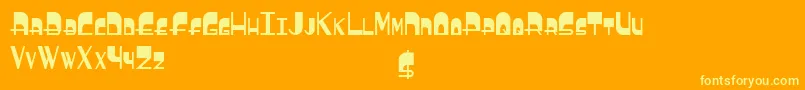 BoldyheadBold-Schriftart – Gelbe Schriften auf orangefarbenem Hintergrund