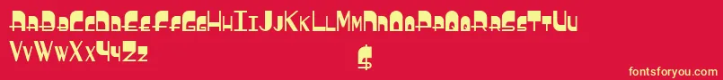BoldyheadBold Font – Yellow Fonts on Red Background