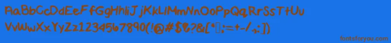 Maddiescript Font – Brown Fonts on Blue Background