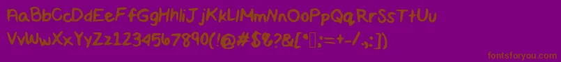 Maddiescript Font – Brown Fonts on Purple Background