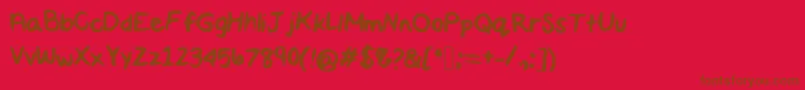 Maddiescript Font – Brown Fonts on Red Background