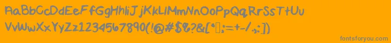 Maddiescript Font – Gray Fonts on Orange Background