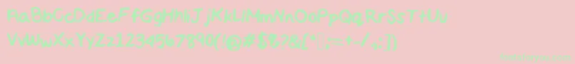 Maddiescript Font – Green Fonts on Pink Background