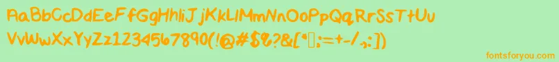 Maddiescript Font – Orange Fonts on Green Background