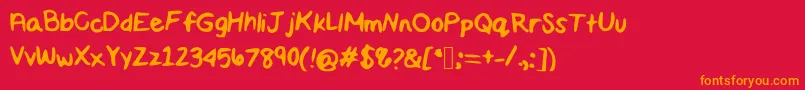 Maddiescript Font – Orange Fonts on Red Background