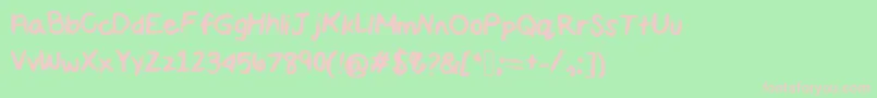 Maddiescript Font – Pink Fonts on Green Background