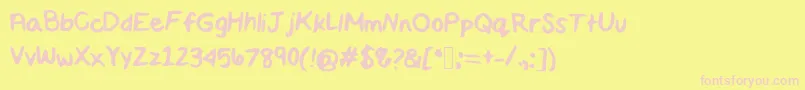 Maddiescript Font – Pink Fonts on Yellow Background