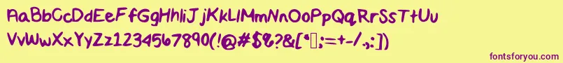 Maddiescript Font – Purple Fonts on Yellow Background