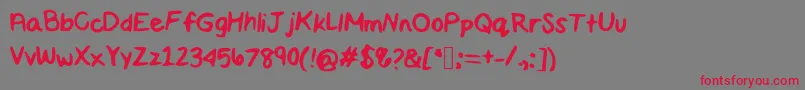 Maddiescript Font – Red Fonts on Gray Background