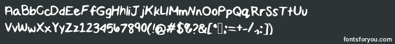 Maddiescript Font – White Fonts on Black Background