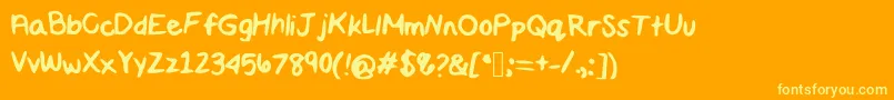Maddiescript Font – Yellow Fonts on Orange Background