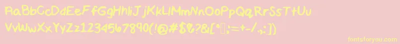 Maddiescript Font – Yellow Fonts on Pink Background