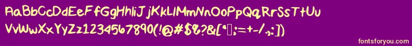 Maddiescript Font – Yellow Fonts on Purple Background