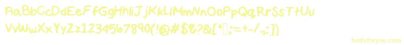 Maddiescript Font – Yellow Fonts on White Background