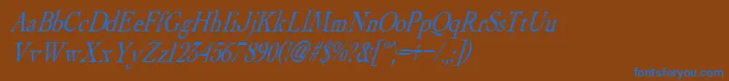 AlbatrossItalic Font – Blue Fonts on Brown Background