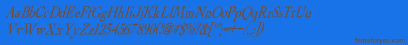 AlbatrossItalic Font – Brown Fonts on Blue Background