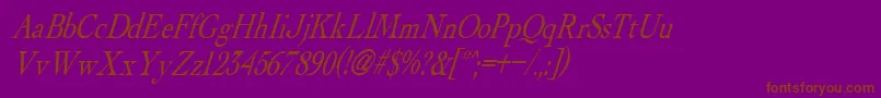 AlbatrossItalic Font – Brown Fonts on Purple Background