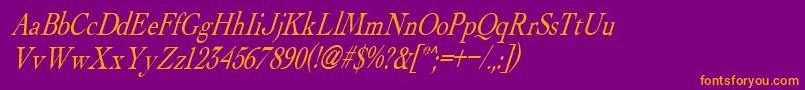 AlbatrossItalic Font – Orange Fonts on Purple Background