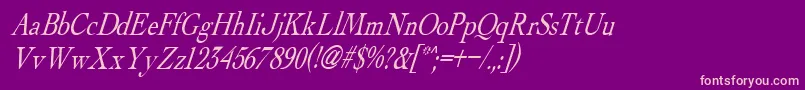 AlbatrossItalic Font – Pink Fonts on Purple Background