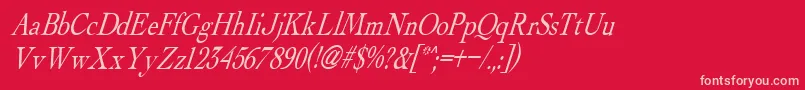 AlbatrossItalic Font – Pink Fonts on Red Background