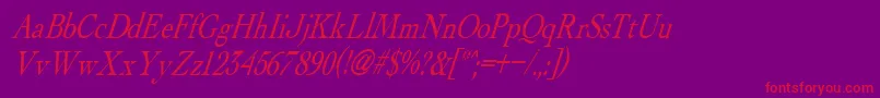 AlbatrossItalic Font – Red Fonts on Purple Background