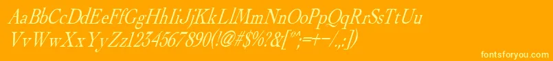 AlbatrossItalic-Schriftart – Gelbe Schriften auf orangefarbenem Hintergrund