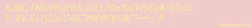 AlbatrossItalic Font – Yellow Fonts on Pink Background