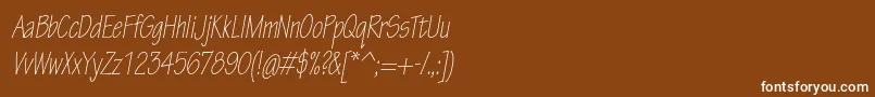 Шрифт TektonproLightcondobl – белые шрифты на коричневом фоне