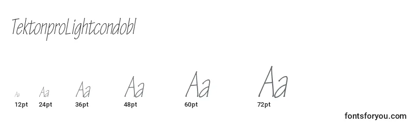 TektonproLightcondobl Font Sizes
